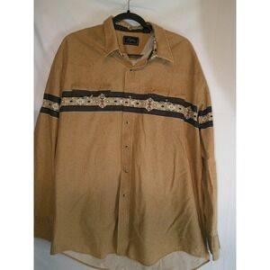 Vintage Roper Mens Western Shirt XL Beige Aztec‎ Print Long Sleeve  Cowboy
